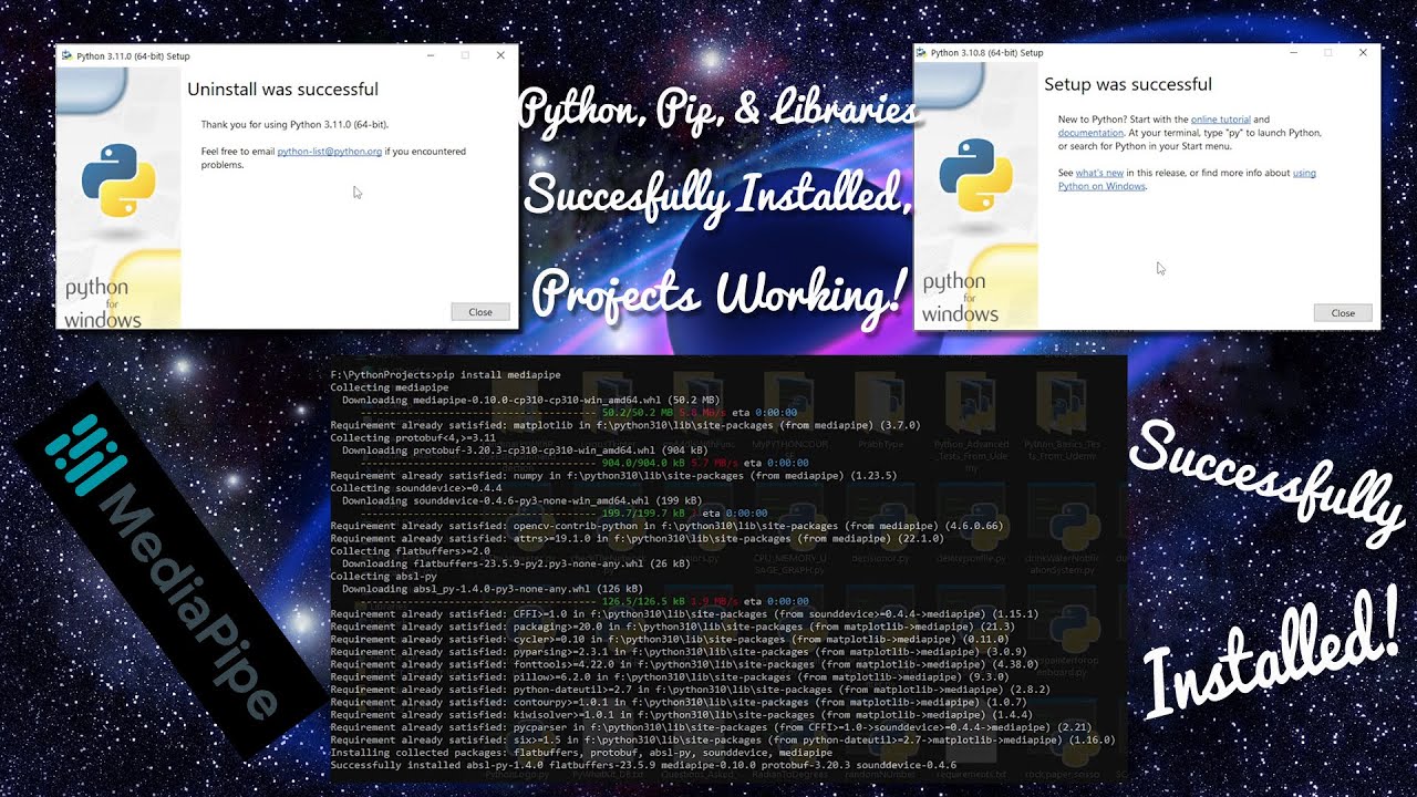 Reinstalling Python & Installing Mediapipe Successfully (Python 3.11 to 3.10)