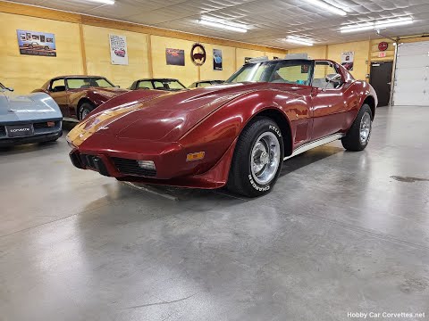 1977 Dark Red Corvette Smoke Interior For Sale Video