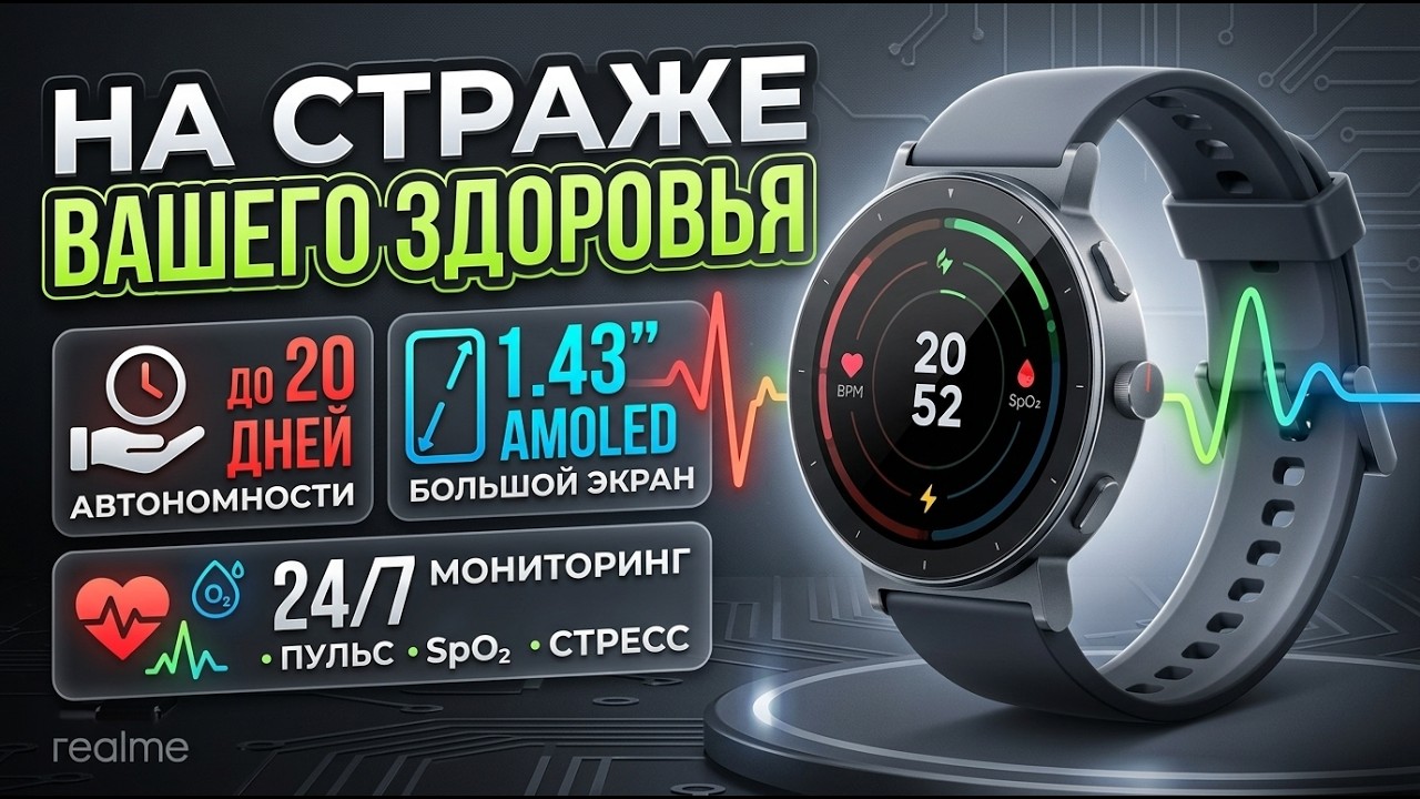НА СТРАЖЕ ВАШЕГО ЗДОРОВЬЯ | ОБЗОР REALME WATCH S5