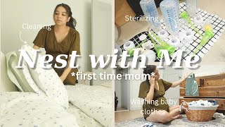 Nesting at 34 Weeks Pregnant, Sterilizing Bottles, Washing Clothes, Labor Prep | First Time Mom Vlog