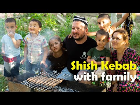 Shish Kebab with the family at home