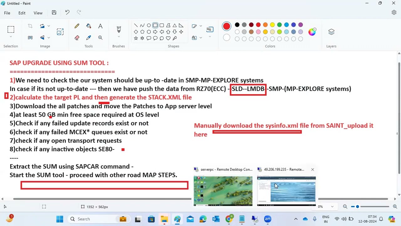 SAP SPS Patching Using SUM TOOL - PreParation