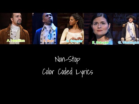 Non-Stop || Hamilton || Color Coded Lyrics [1-23]