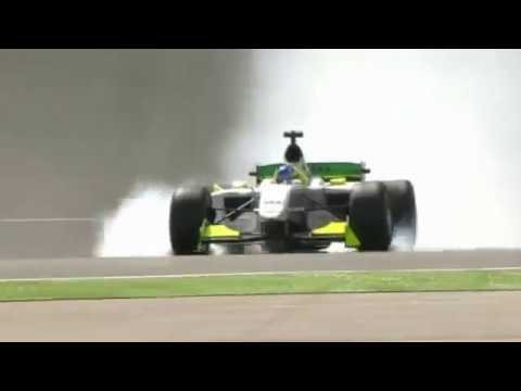 Beatriz goes underneath the tire barriers