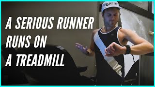 A Serious Runner Runs on a Treadmill
