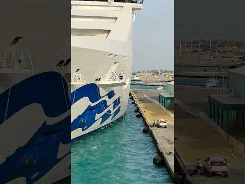 Thumbnail for CORAL PRINCESS DOCK IN ARUBA #shortvideo #aruba #cruiseship #view #bluesky