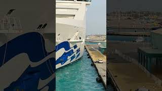 CORAL PRINCESS DOCK IN ARUBA #shortvideo #aruba #cruiseship #view #bluesky