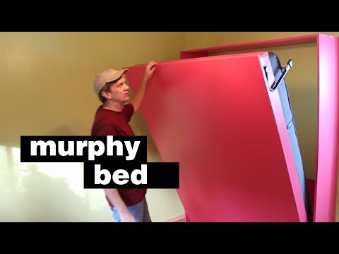 Part of a video titled How to Build a Murphy Bed. Free up floor space in your home! - YouTube