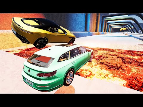 Cars VS LAVA RAMP - Epic High Speed Car Ramp Jumps #5 BeamNG Drive