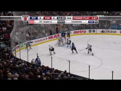 Phaneuf Goal - Pens 4 vs Leafs 5 - Feb 26th 2011 (HD)