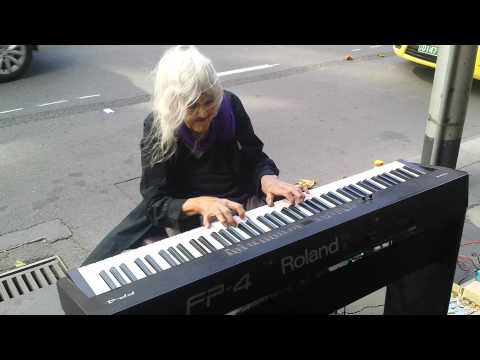 Natalie: Iconic Melbourne Piano Street Performer. [Untitled original piece.] (21/1/2014)