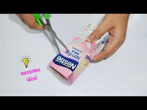 Awesome recycled idea with milk carton box how to recycle milk carton box best reuse idea