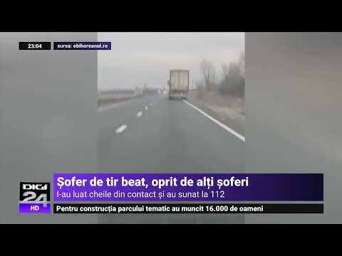 Aproape de tragedie: Șofer de TIR din Belarus, rupt de beat pe un drum din România