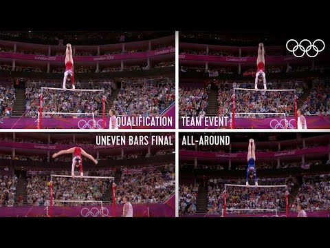 All of Aliya Mustafina's Uneven Bars routines at the same time!