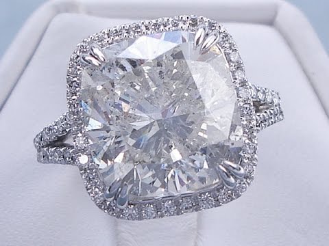 8.33 ctw Cushion Cut H-I SI2-SI3 Diamond Engagement Ring - BigDiamondsUSA