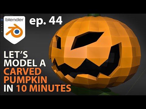 Let's Model a CARVED PUMPKIN in (exactly) 10 MINUTES - Blender 2.9 - Ep. 44
