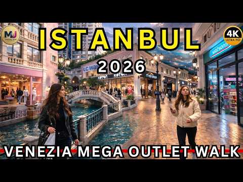 Istanbul Walking Tour Venezia Mega Outlet & Mall | Venice-Style Canals | 4K UHD | February 2026