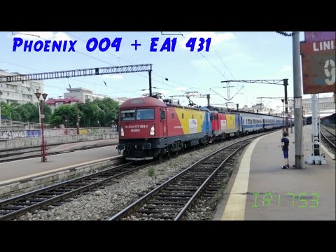 RARITATE! Phoenix 004 + EA1 431 parasesc Gara Bucuresti Nord cu trenul IR1753