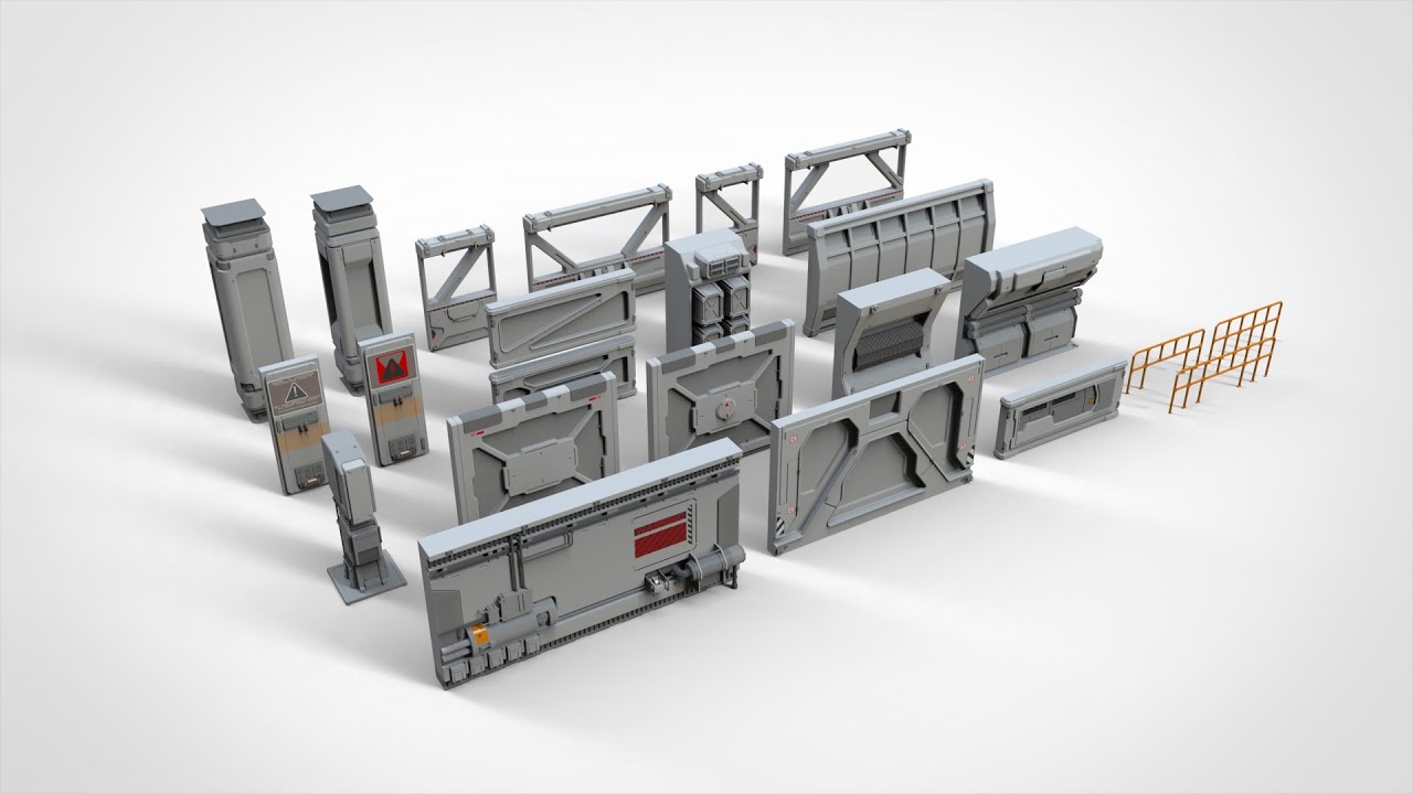 Kitbash de arquitetura de fic&ccedil;&atilde;o cient&iacute;fica 4 Modelo 3D