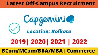 Capgemini Off Campus Recruitment 2022 | Any Commerce students | Batch 2019/20/21/2022