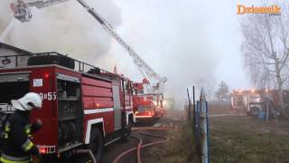 preview picture of video 'Pożar stolarni w Ozorkowie - 7.12.2014'