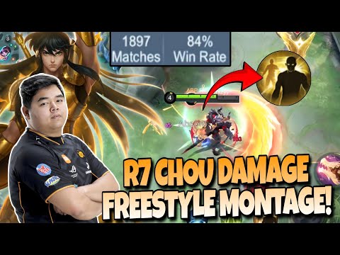 CHOU FREESTYLE + GESER MAP + KILL UDAH GILA BROO !! R7 CHOU DAMAGE IS BACK !! FULL MONTAGE !! #MLBB