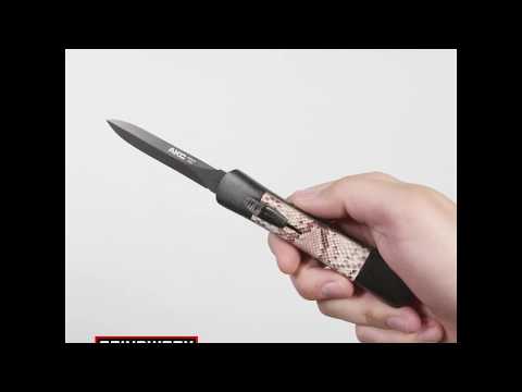 AKC Concord Cheetah OTF Automatic Knife- Flat Grind Black Plain