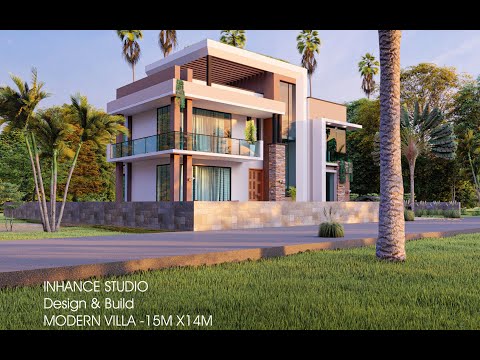 Modern house design [15.2x14m] house plan with 372 sqm floor area