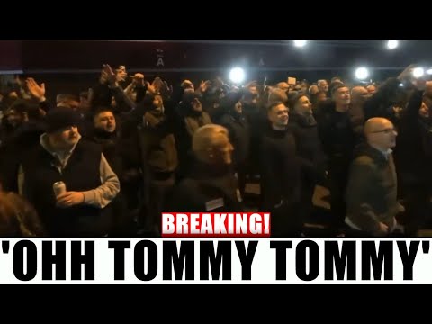 100s OF ASTON VILLA FANS CHANT FOR TOMMY ROBINSON IN BIRMINGHAM!
