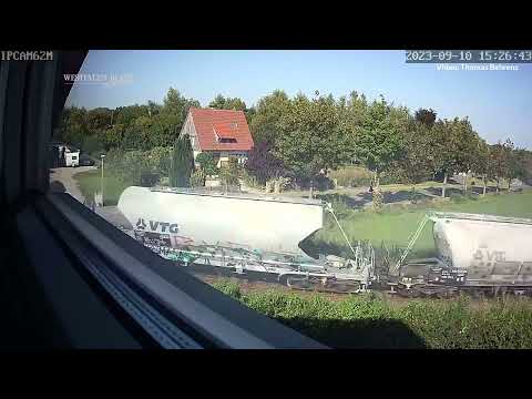 Zugunglück in Geseke: Überwachungsvideo zeigt die Sekunden vor dem Unfall