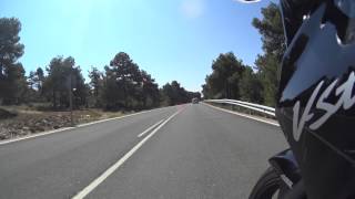 preview picture of video 'Camera Bike Suzuki VStrom - Curves up to Ciudad Encantada - Spain'