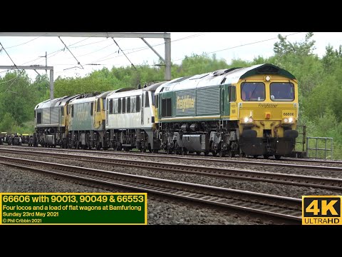 66606 with 90013, 90049 & 66553 at Bamfurlong - Sunday 23rd May 2021