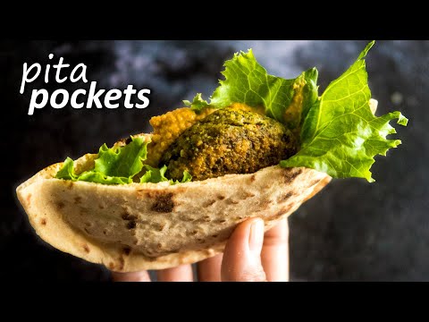 How To Make Delicious Pita Pockets | Stuffed Pita Bread | With Crispy Mung Patty and Homemade Tahini
