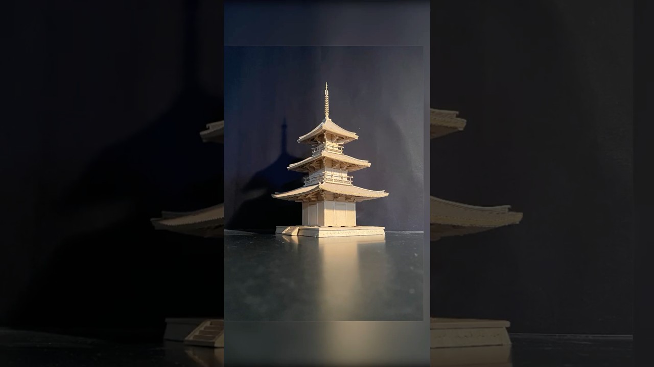 Cardboard Hōki-ji Pagoda#japaneseart #pagode #ダンボール工作 #お寺 #奈良  #手作り工作 #diy #歴史