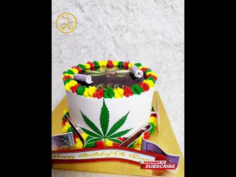 Weed Cannabis Marijuana Theme Cake #weedcake #cannabiscake