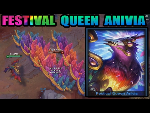 NEW Festival Queen Anivia Skin | Skin Spotlight and Gameplay | League of Legends | Patch 7.3