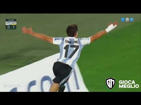 Análisis de rendimiento: Gol de Giuliano Simeone - Argentina VS Brasil - Gioca Meglio