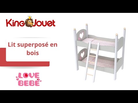 Lit Superpose En Bois 50 Cm Love Bebe King Jouet Accessoires De Poupees Love Bebe Poupees Peluches
