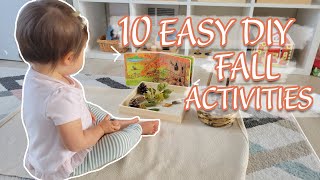 10 SIMPLE MONTESSORI FALL ACTIVITIES FOR BABY, TODDLER, AND PRESCHOOLER! // Montessori at Home