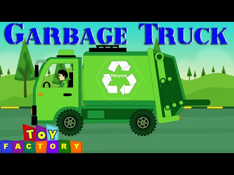 garbage truck videos for children - green trash truck videos for children - rubbish trucks for kids