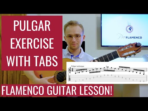 Pulgar Exercise - Pulgar Technique Flamenco Guitar Lesson with TABS [Diminished Chord Guitar]
