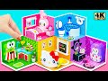 Satisfying Make 5 Color House with My Melody Bedroom, Kuromi Room for Hello Kitty from Cardboard