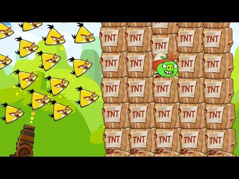 Angry Birds Collection Cannon 1 - OVERDRIVE SHOOT MAXIMUM BIRDS TO 100 TNT PIGGIES!