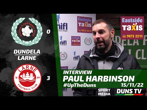 Paul Harbinson Interview - Dundela Vs Larne - 15th November 2022