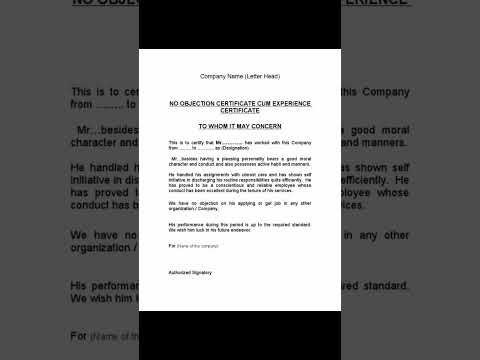 noc format in english| how to get noc in suadi  noc paper #noc #najafhelp #paper #shorts #viralvideo