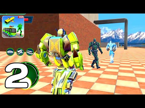 Flying Robot Bus Transform Battle 2021 - Level 5-9 Part 2 (Android GamePlay Walkthrough)