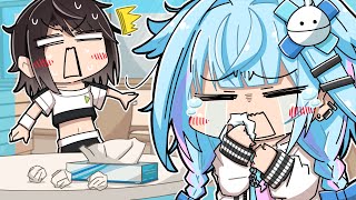 スバルのライブ練習を見て泣いちゃうすうちゃん【ホロライブ切り抜き漫画】【大空スバル/水宮枢/響咲リオナ】【手描き】