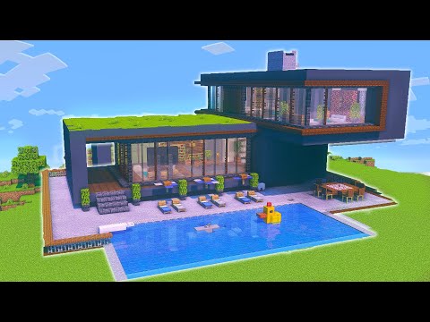 Minecraft Modernes Haus bauen 1.20 Tutorial - Modernes Haus bauen in Minecraft Survival Tutorial