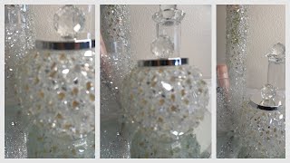 DIY CRUSHED GLASS STATEMENT PIECE | GLAM DIY | DOLLAR TREE ITEM | CRUSHED GLASS DECOR