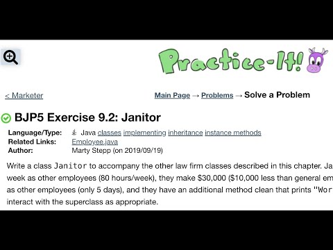 Java Practice It Exercise 9 2 Janitor Classes Implementing Inheritance Instance Methods